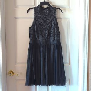 Black elastic waist dress